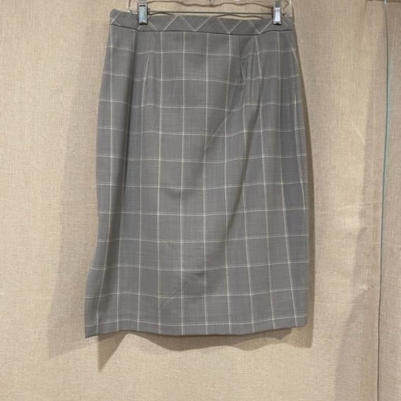 Gray Window Pane Banana Republic Pencil Skirt - Picture 2 of 3